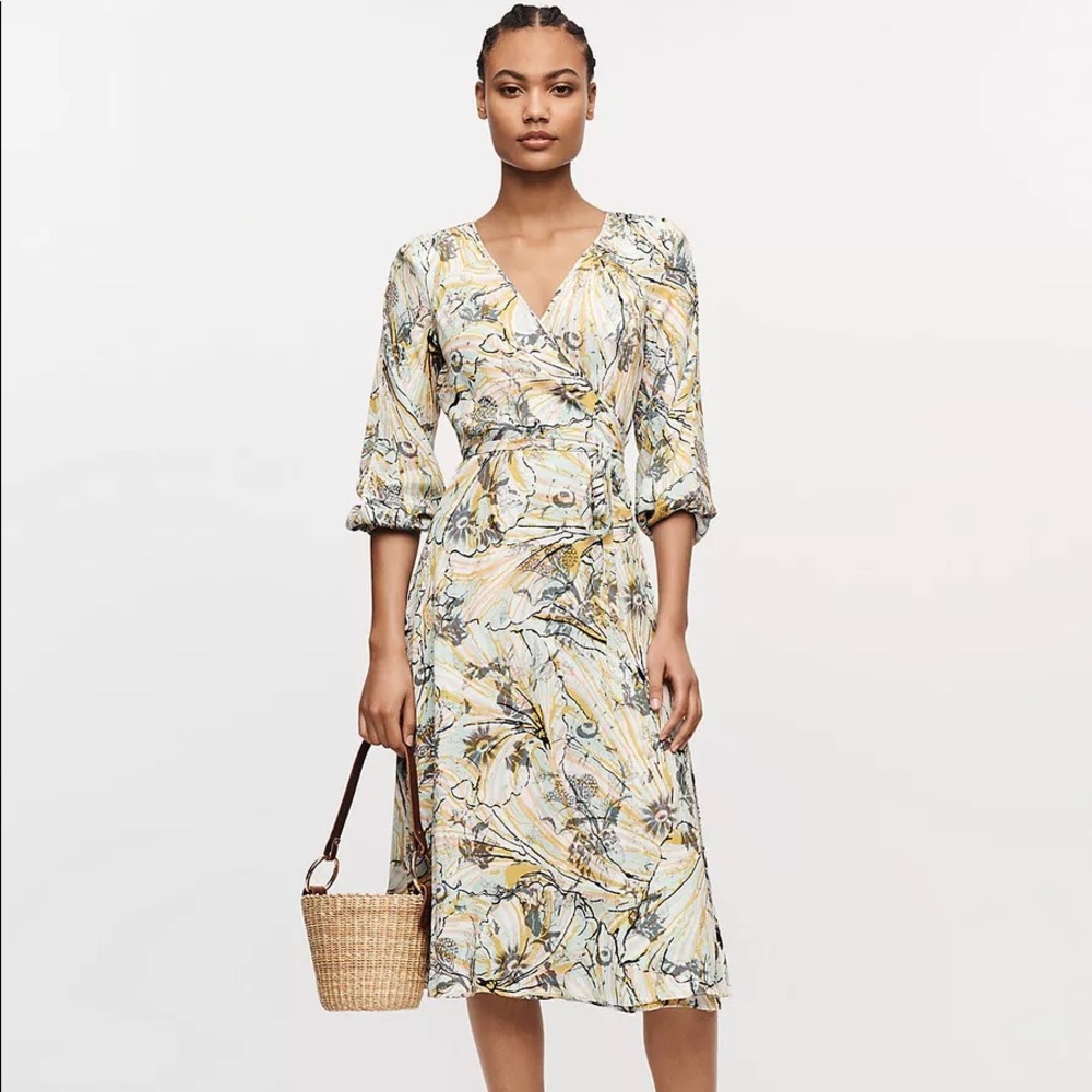 DVF Evelyn Reversible Crepe Midi Wrap Dress